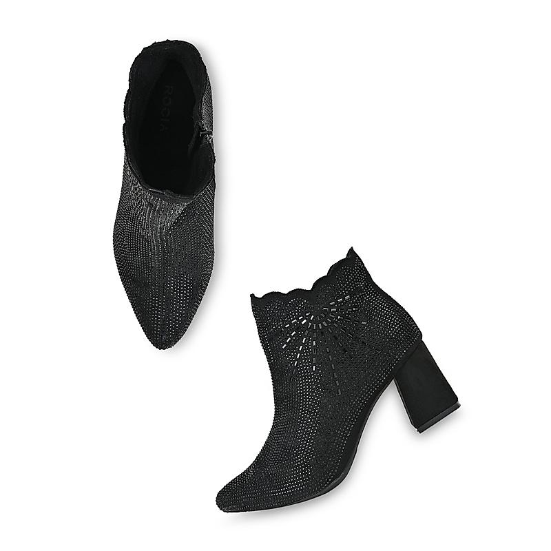 Rocia Black Women Bejewelled Boots