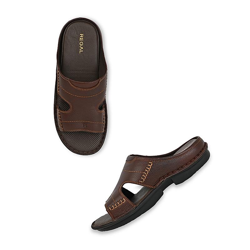 Regal Brown Men Leather Sandals