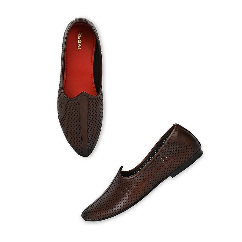 Regal Brown Men Leather Mojris