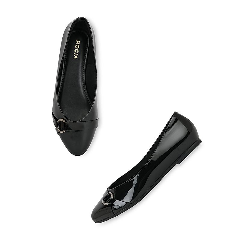 ROCIA Black Women Patent Ballerinas