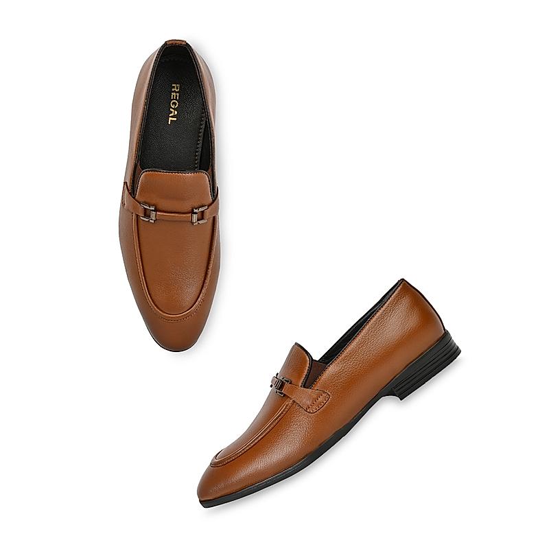 Regal Brown Men Leather Formal Slip-On Shoes