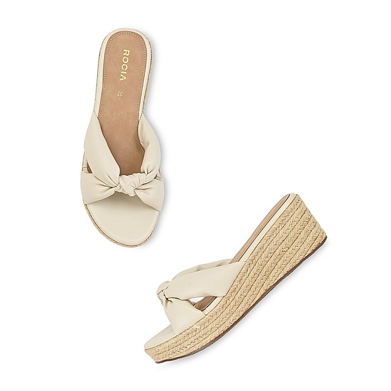 ROCIA Cream Women Knotted Espadrilles