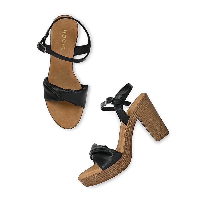 ROCIA Black Women Casual High Heel Sandals