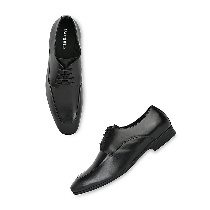 Imperio By Regal Black Men Formal Leather Lace-Up Shoes