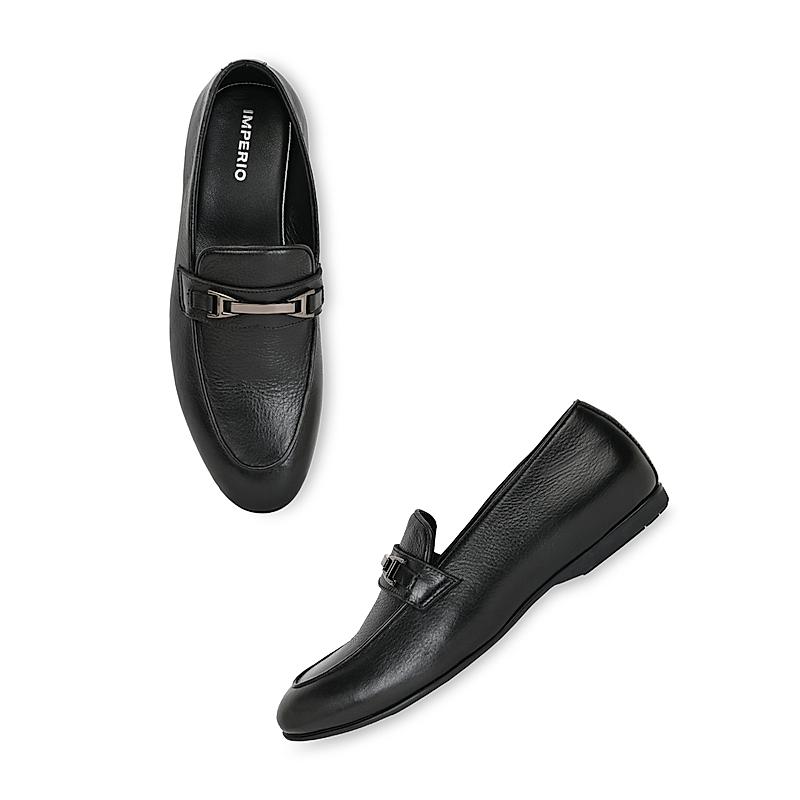 Imperio By Regal Black Men Formal Leather Slip-On Shoes