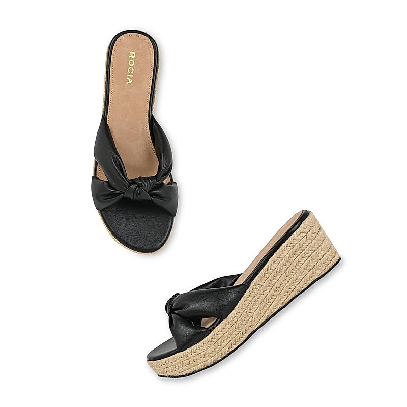 ROCIA Black Women Knotted Espadrilles