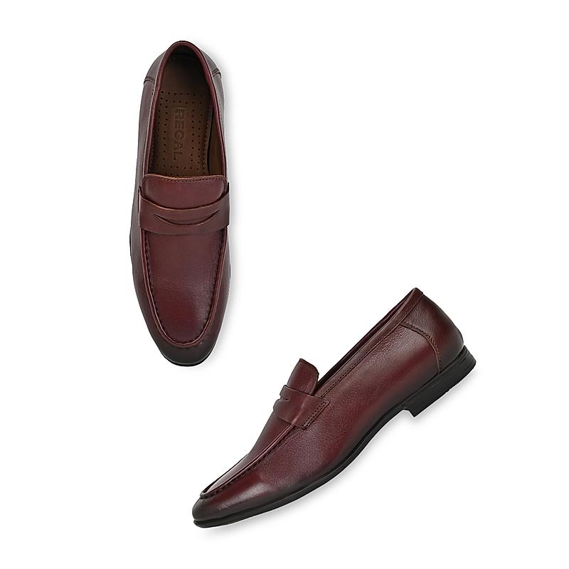 Regal Bordo Men Leather Slip-On Shoes