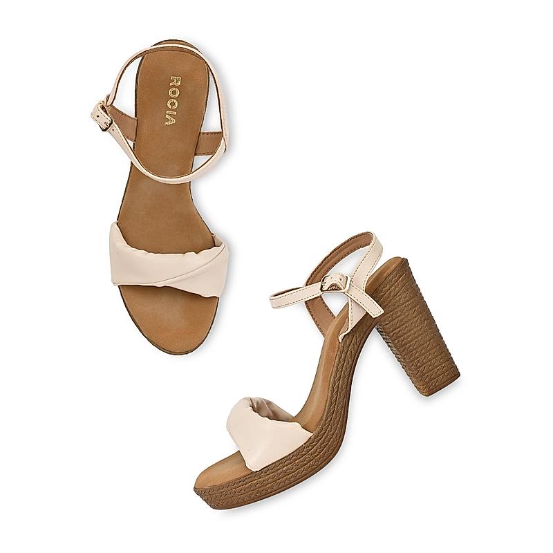 ROCIA Cream Women Casual High Heel Sandals