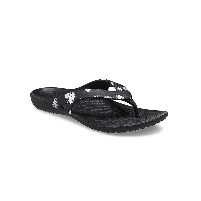 CROCS BLACK WOMEN KADEE II GRAPHIC FLIP FLOPS