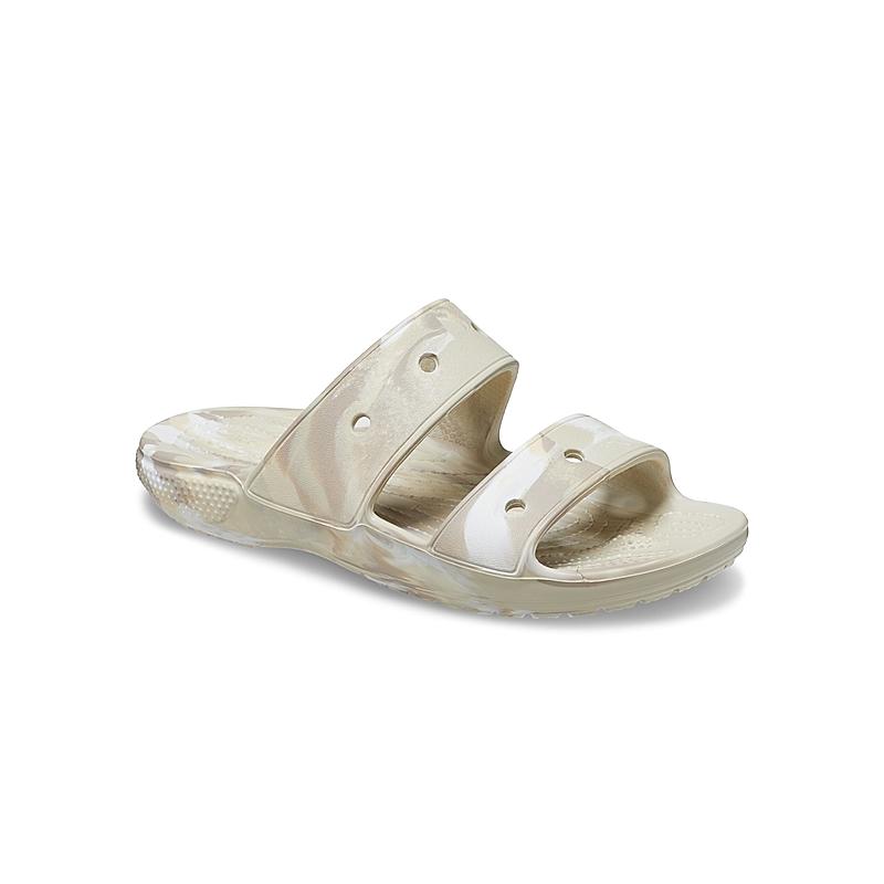 CROCS BEIGE UNISEX MARBLED FLIP FLOPS