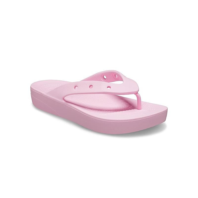 CROCS PINK WOMEN CLASSIC PLATFORM FLIP FLOPS