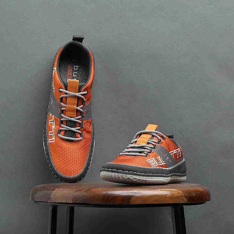 BUGATTI ORANGE MEN LACE UP SNEAKERS