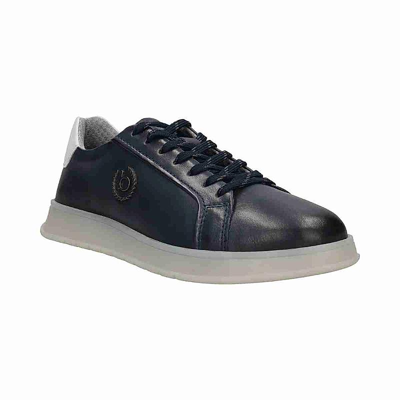 BUGATTI DARK BLUE MEN LACE UP SNEAKERS