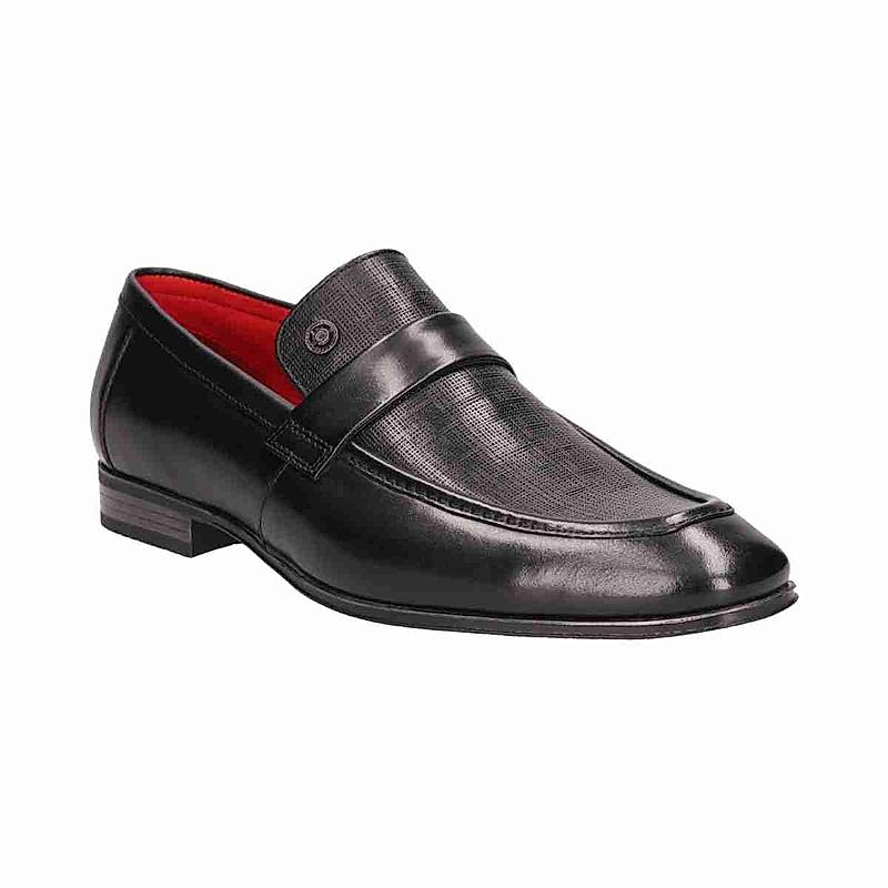 BUGATTI BLACK MEN FORMAL SLIP-ONS