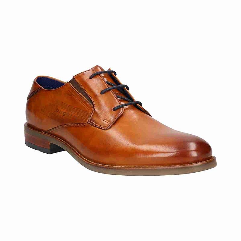 BUGATTI COGNAC MEN DERBY SHOES