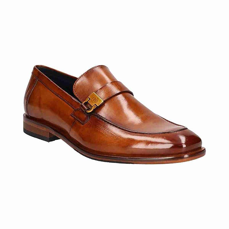 BUGATTI COGNAC MEN FORMAL SLIP-ONS