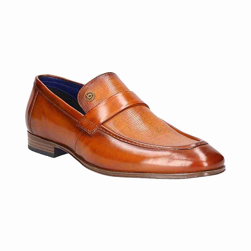 BUGATTI COGNAC MEN FORMAL SLIP-ONS