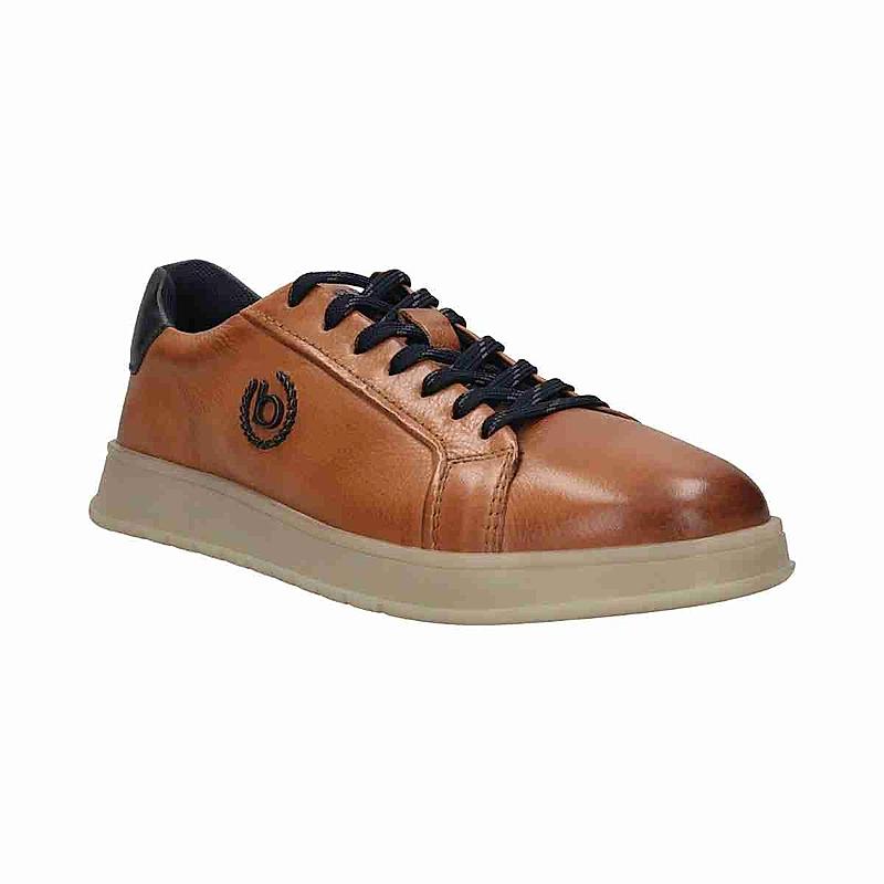 BUGATTI COGNAC MEN LACE UP SNEAKERS