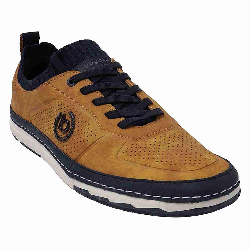 BUGATTI YELLOW MEN LACE UP SNEAKERS