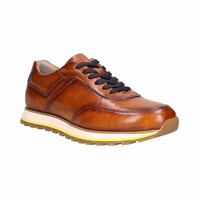 BUGATTI COGNAC MEN LACE UP SNEAKERS