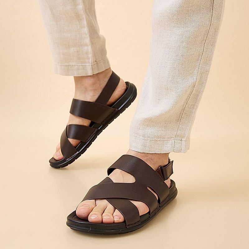 Regal Brown Men Casual Leather Sandals