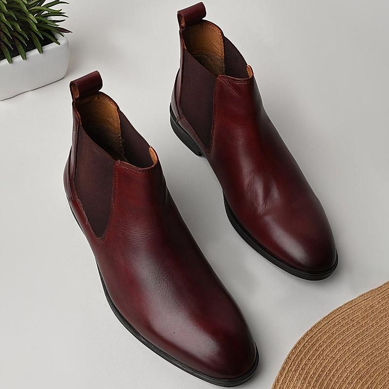 Regal Bordo Men Chelsea Leather Boots