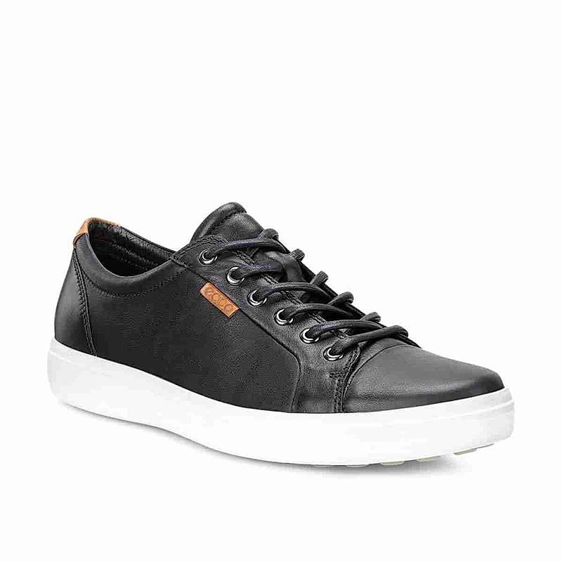 ECCO BLACK MEN SOFT 7 M LACE-UP SNEAKERS