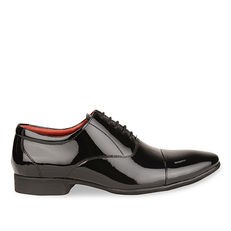 Imperio Black Men Patent Leather Formal Lace Ups