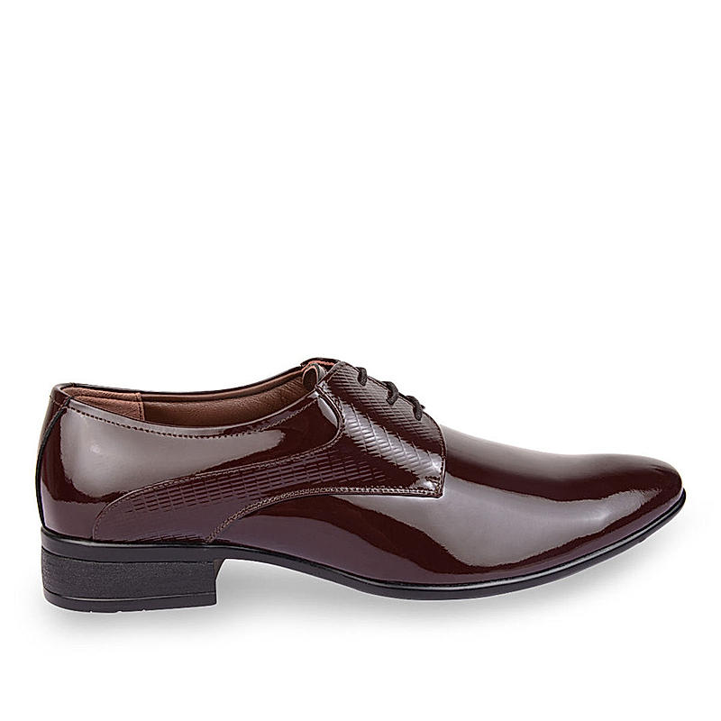 Regal Maroon Men Formal Leather Patent Shoes