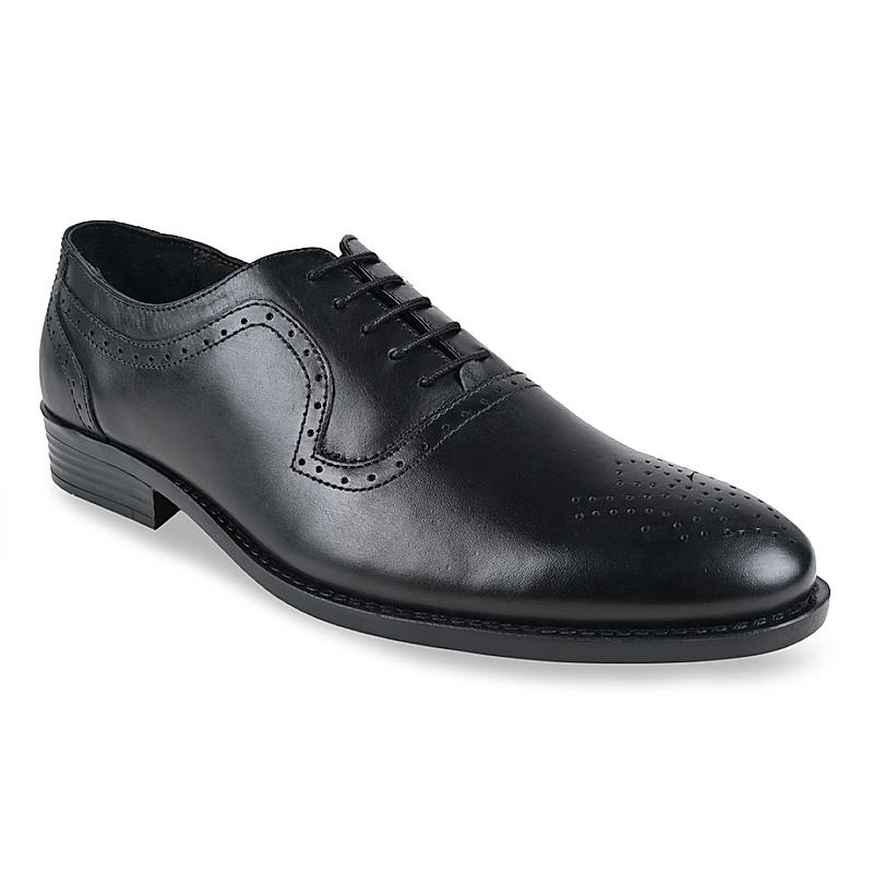 Regal Black Men Leather Lace Up Shoes