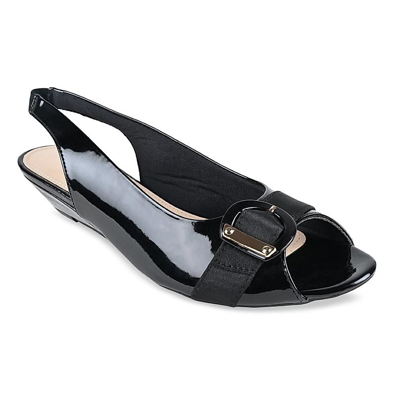 Rocia Black Women Peep Toe Sling Backs