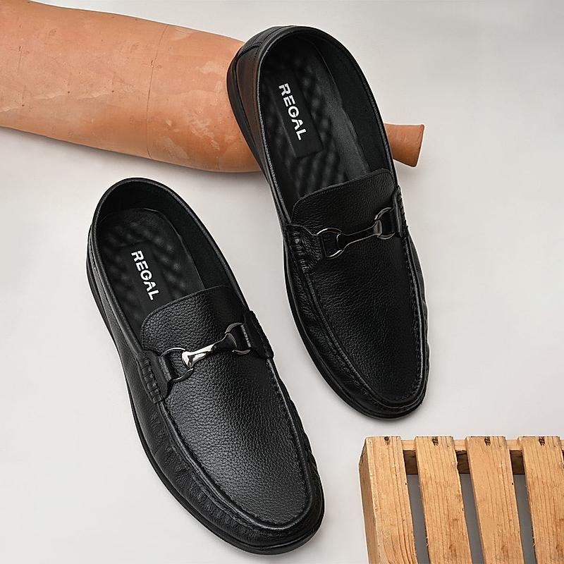 Regal Black Mens Casual Leather Loafers