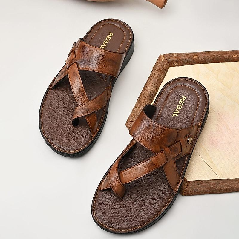 Regal Tan Mens Casual Leather Sandals