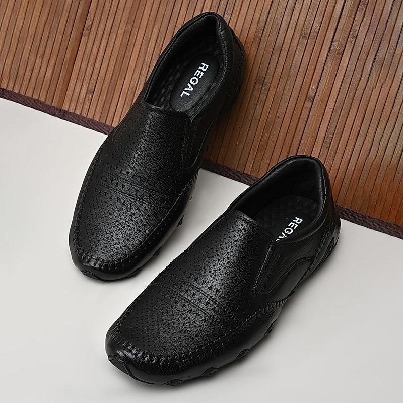 Regal Black Mens Casual Leather Shoes