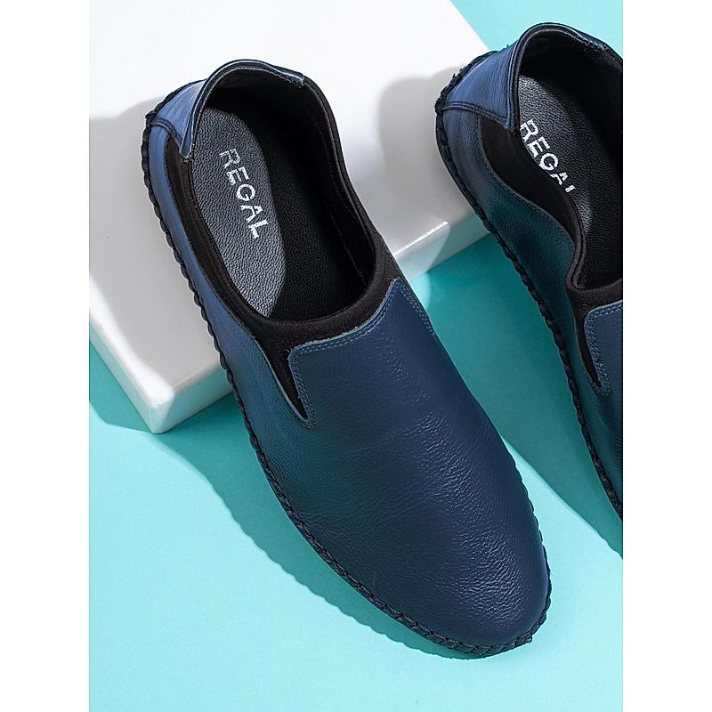 Regal Navy Men Casual Leather Loafers