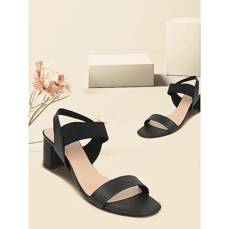 Rocia Women's Black Block Heel Sandal