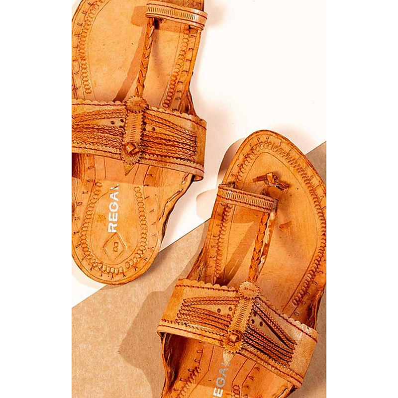 Regal Tan Men Leather Kolhapuris