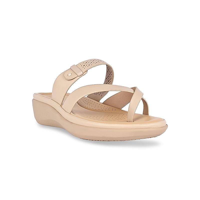 Rocia Beige Women Classic Laser Cut Flats