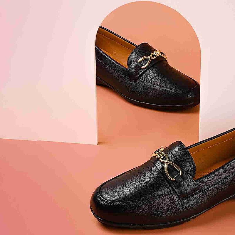 Empower By Rocia Black Women Buckled Loafers