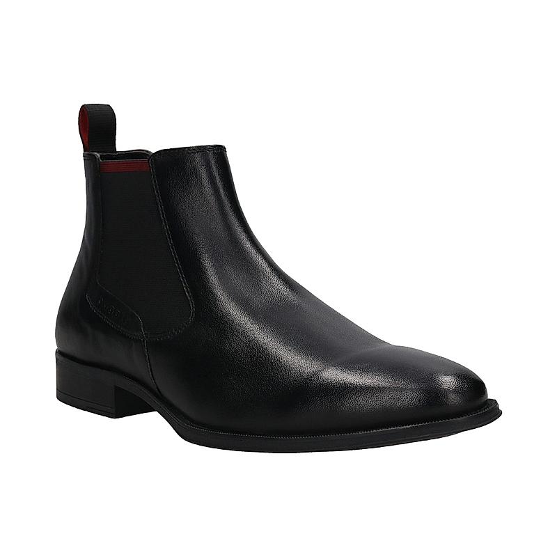 BUGATTI BLACK MEN LEATHER ZAVINIO CHELSEA BOOTS