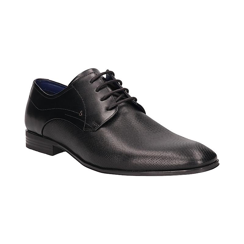 BUGATTI BLACK MEN LEATHER MATINA FORMAL LACE UP DERBY