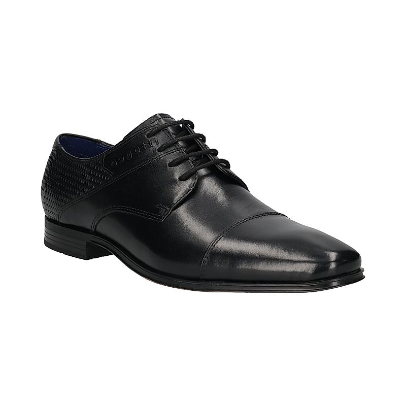 BUGATTI BLACK MEN LEATHER MARGO FORMAL LACE UP DERBY