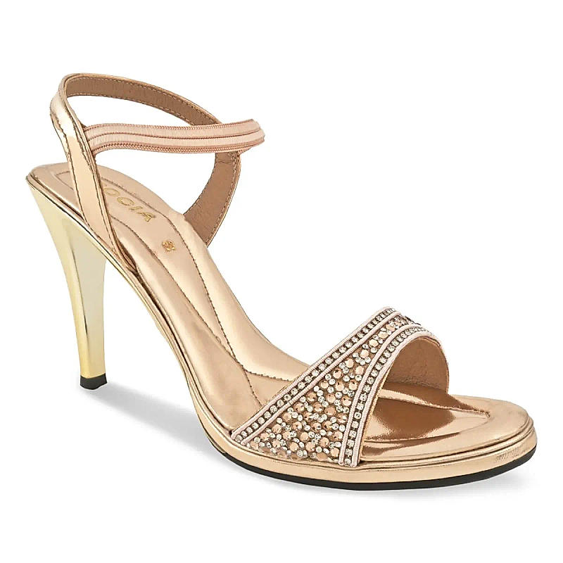 ROCIA Rose Gold Women Diamond Embellished Stilettos