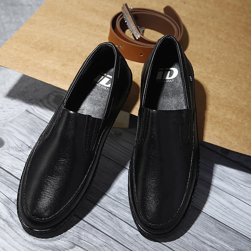 ID Mens Black Formal Slip-On Shoes