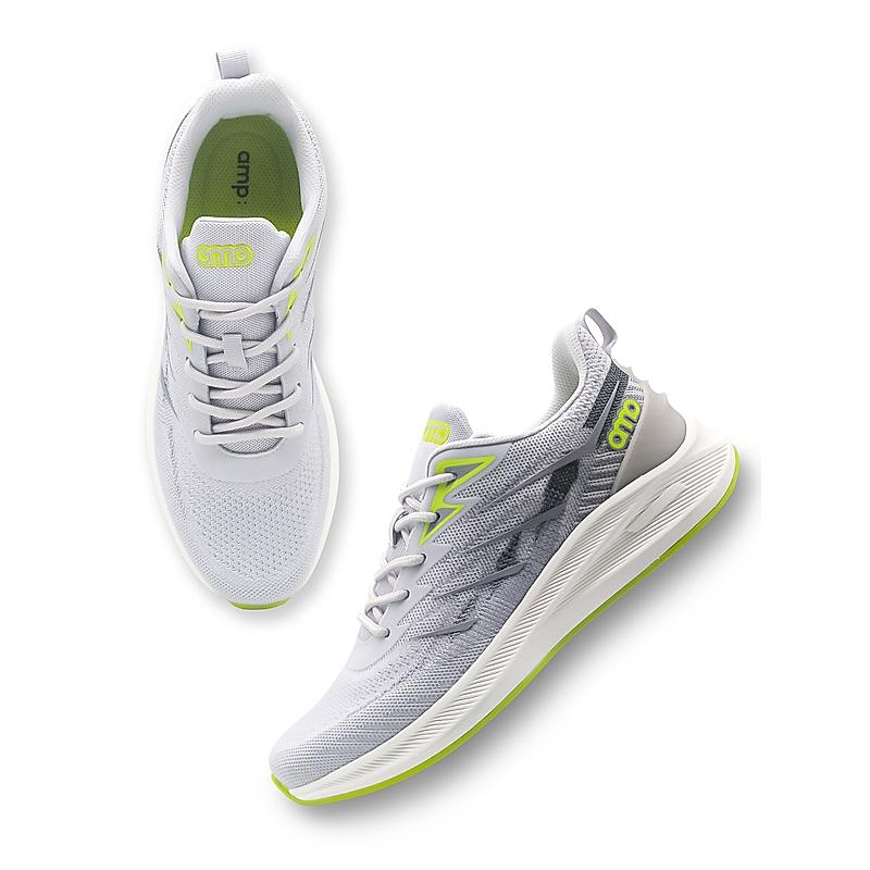 AMP GREY MEN LACE-UP SNEAKERS