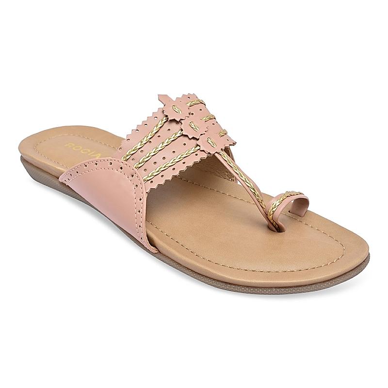 Rocia Pink Women Casual Kolhapuri Flats