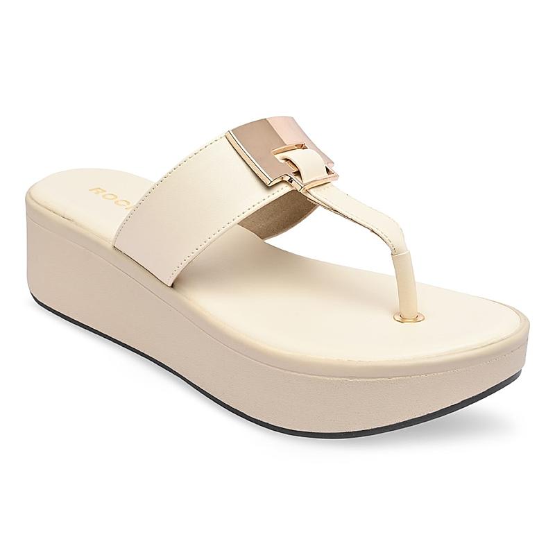 Rocia Beige Women Casual Wedge Sandals