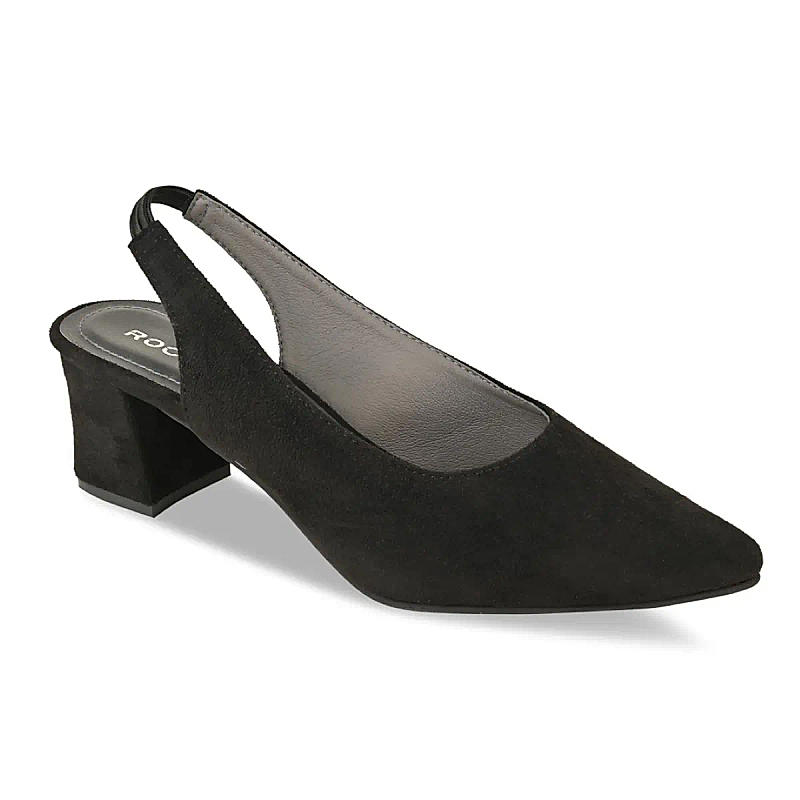 Rocia Black Women Suede Sling Backs