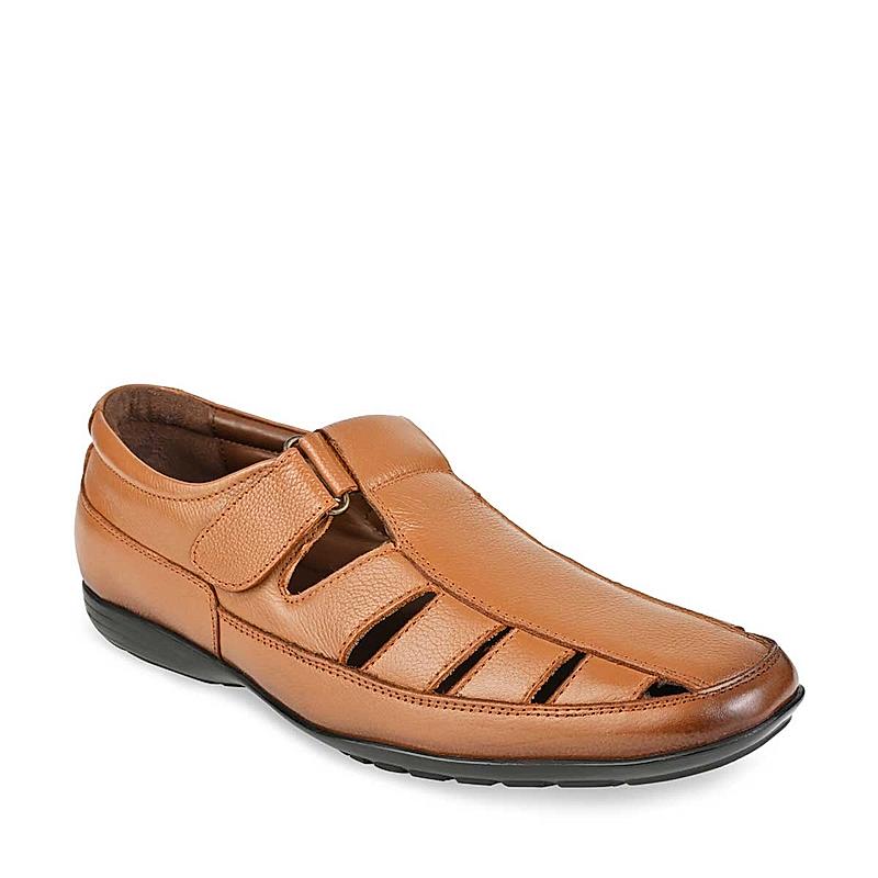 Regal Tan Men Flexible Leather Sandals