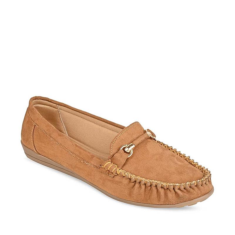 Rocia Camel Women Suede Ballerinas